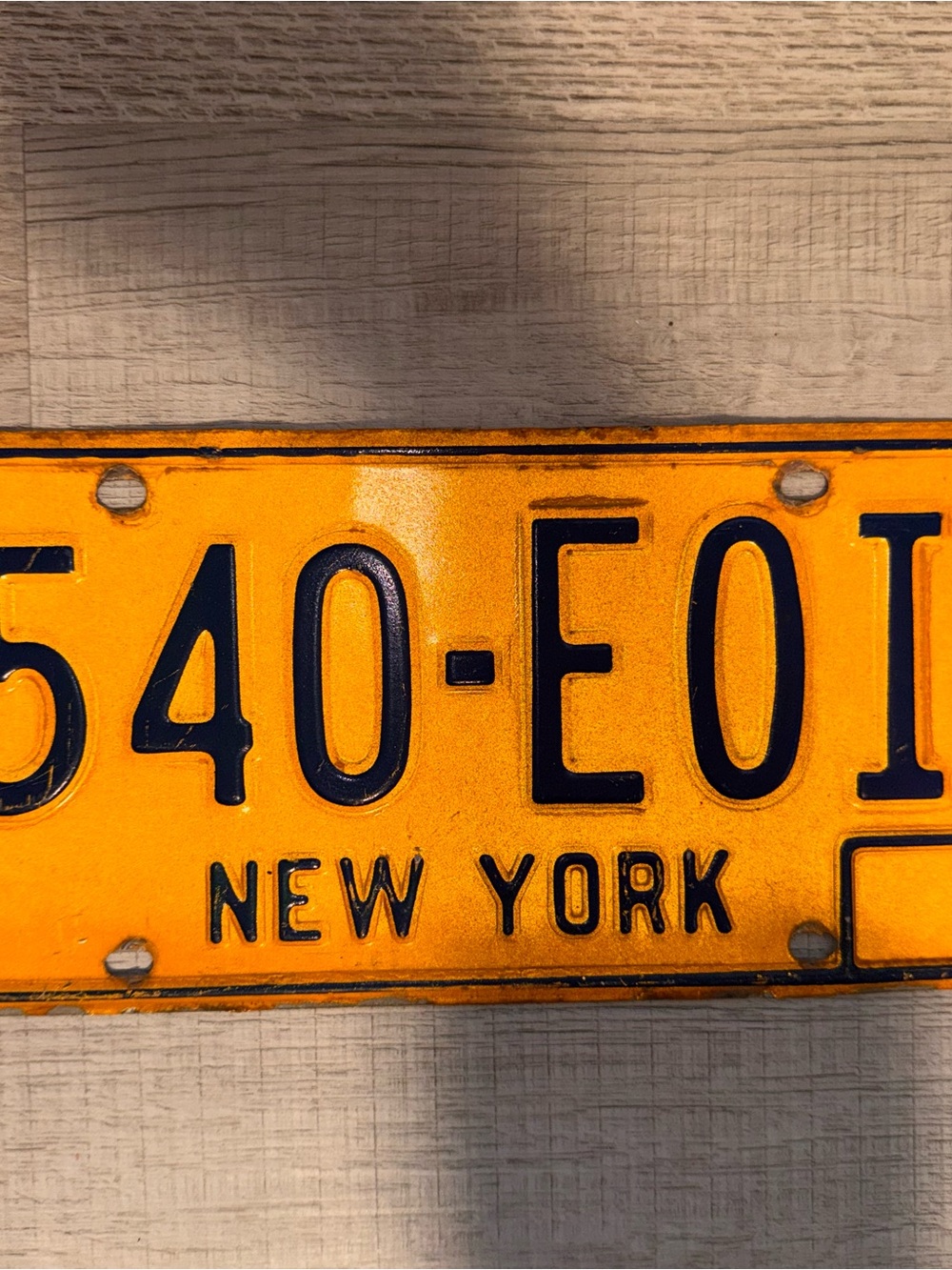 Vintage New York License Plate (1973-1986) - Tag#: 540-E0I